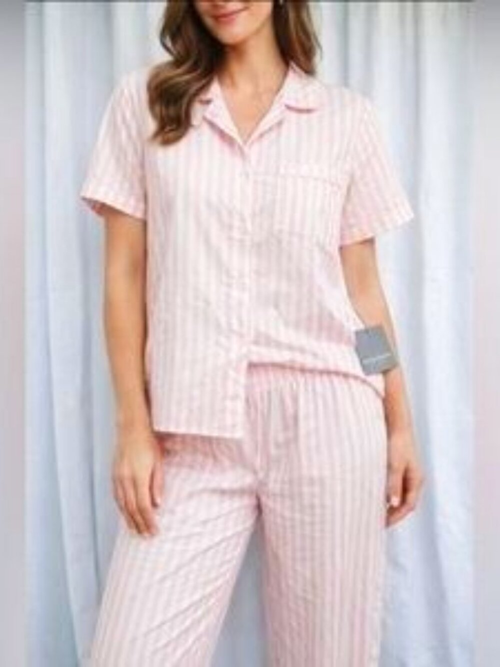 NEW WOMENS NANETTE LEPORE PAJAMA SET (S) (2-PIECE) SLEEPWEAR CLASSIC BUTTON-DOWN